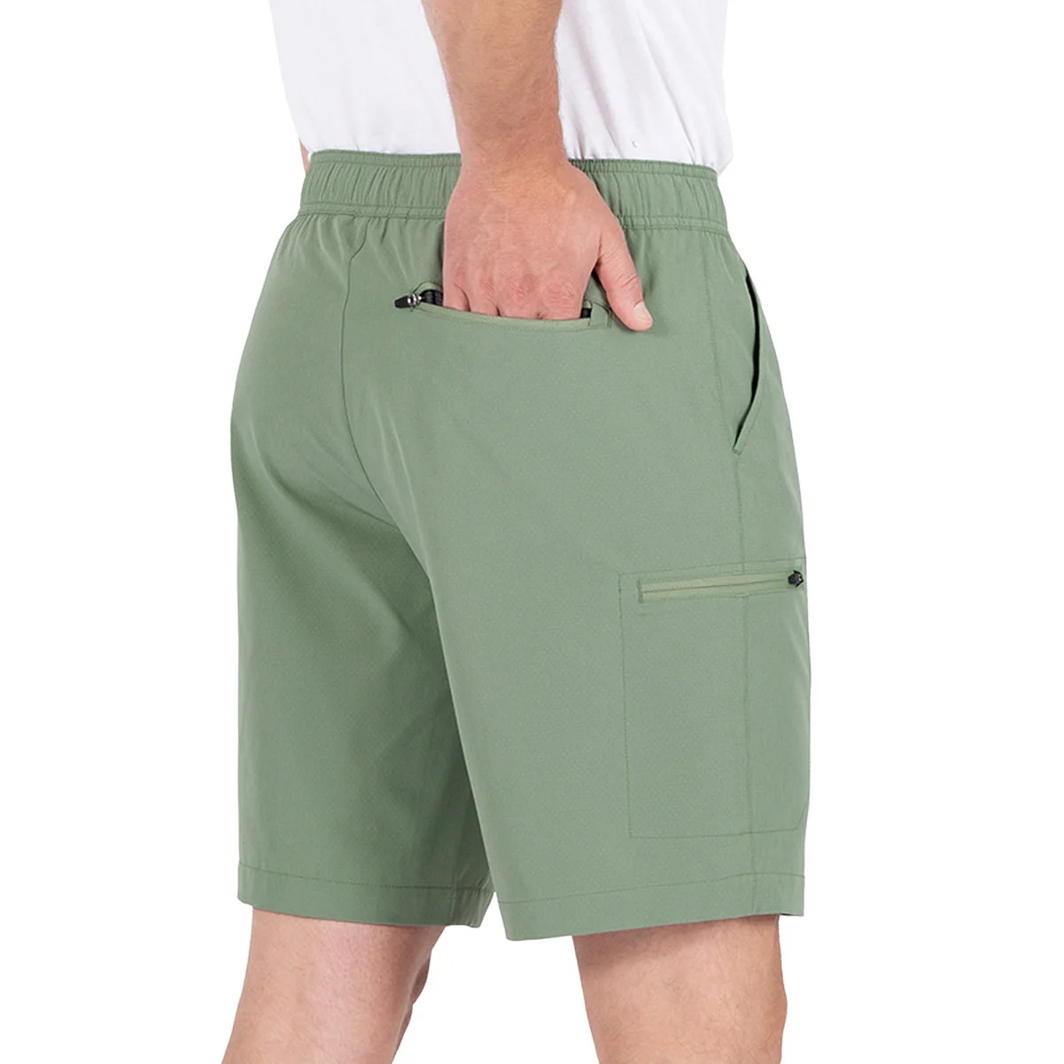 Gerry Men’s Trail Shorts 9 in Pull-On 4-Way Stretch Zip Pockets S-3XL
