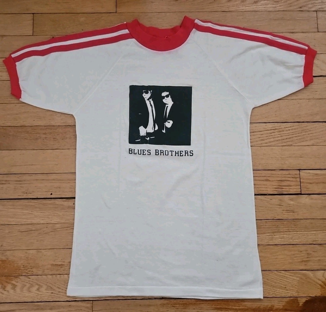Vintage 70s Blues Brothers Band Red Ringer T Shirt Promo Movie Concert Bantams