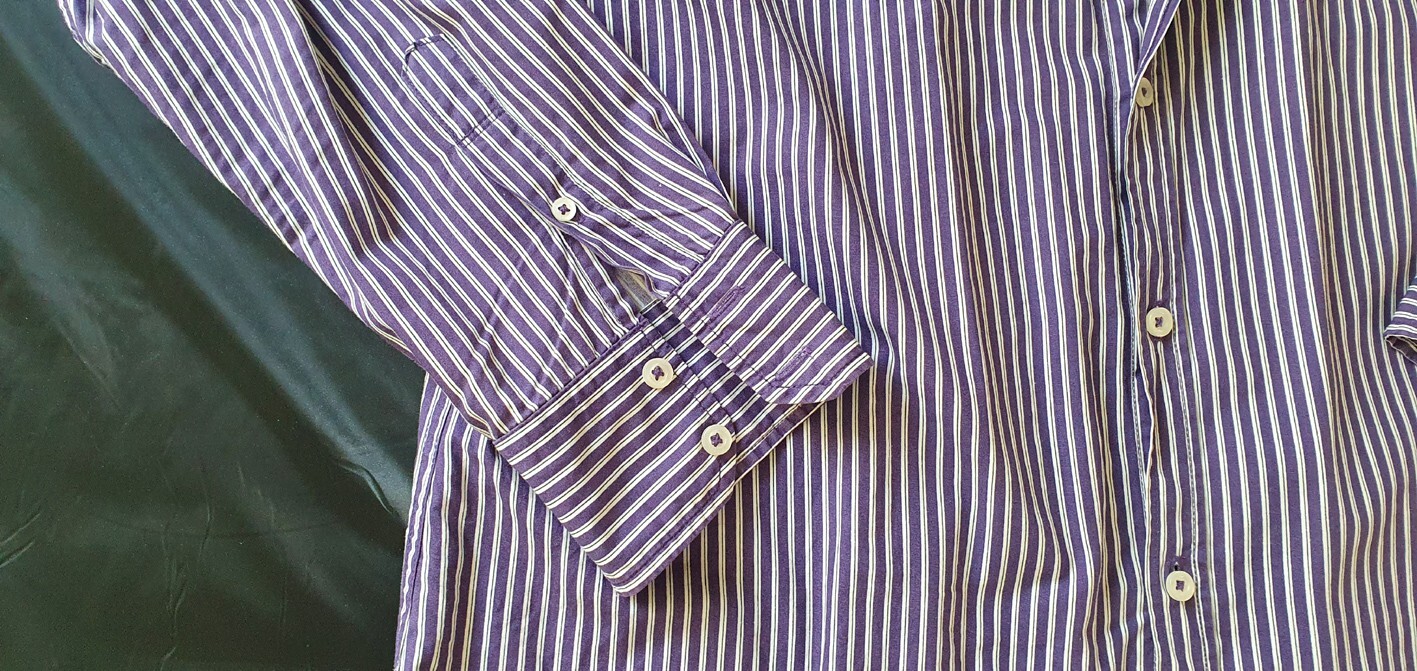 Tom Tailor Mens Shirt XL Long Sleeve, Purple Striped, Good Condition