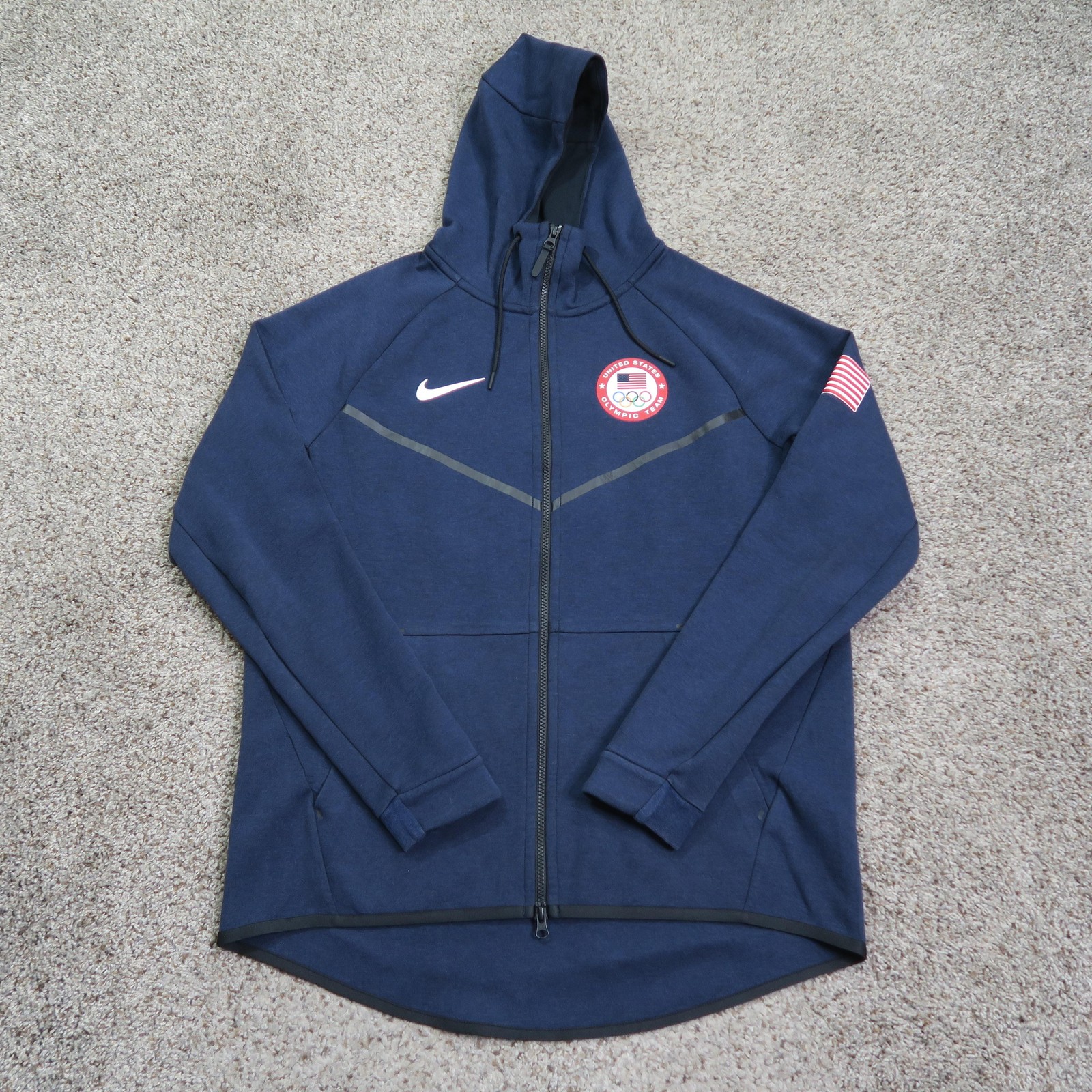 Nike Hoodie Mens XL Blue Tech Fleece Windrunner Team USA Olympics Rio 807610-473