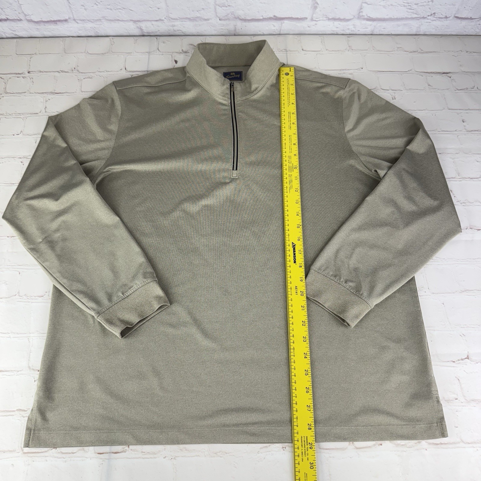 Tourney Beige Lightweight Stretch 1/4 Zip Golf Casual Pullover Size Men’s XL
