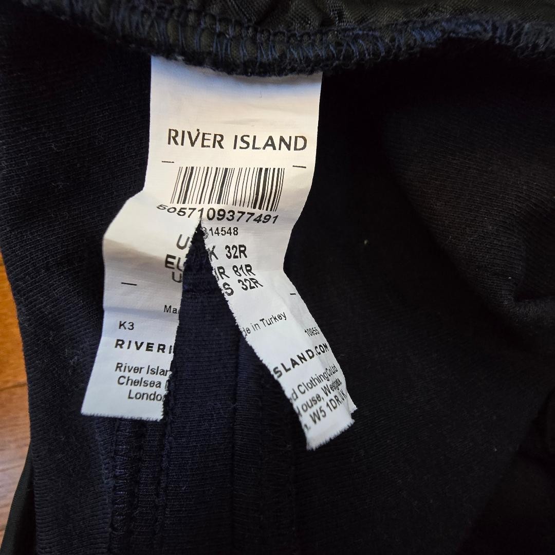 River Island Mens Joggers Sweatpants Activewear – Size 32R – Blue -FREE SHIPPING
