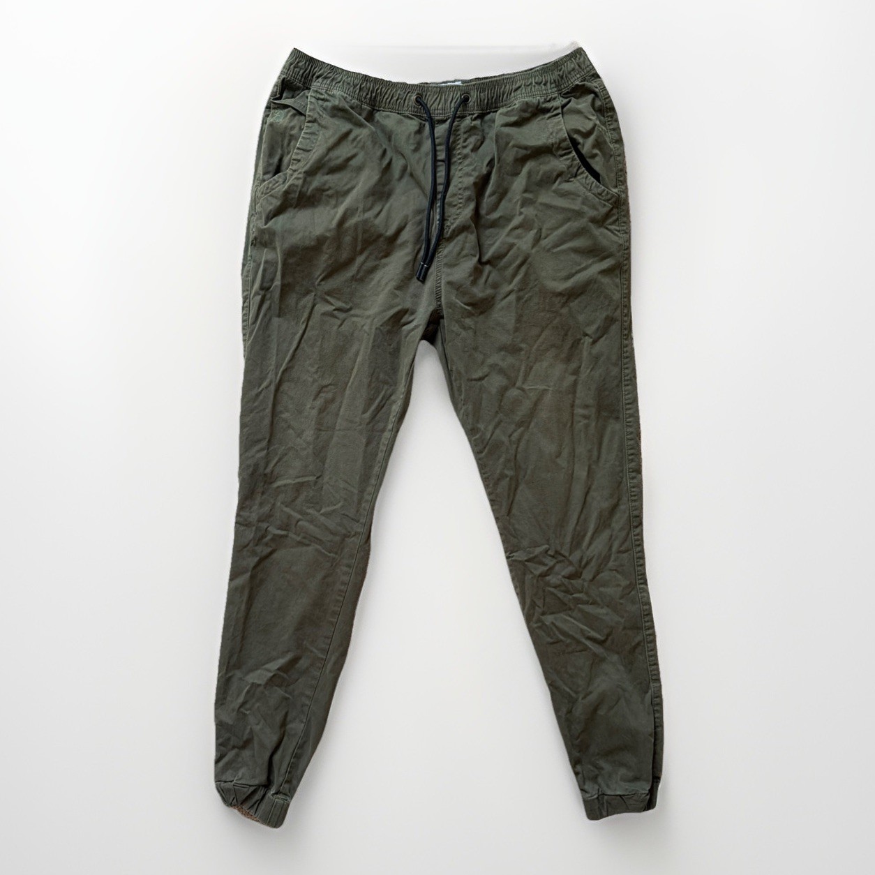 KUWALLATEE COMBAT FIT MEN’S JOGGER Green XL CUFF ANKLES Twill Chino Midweight