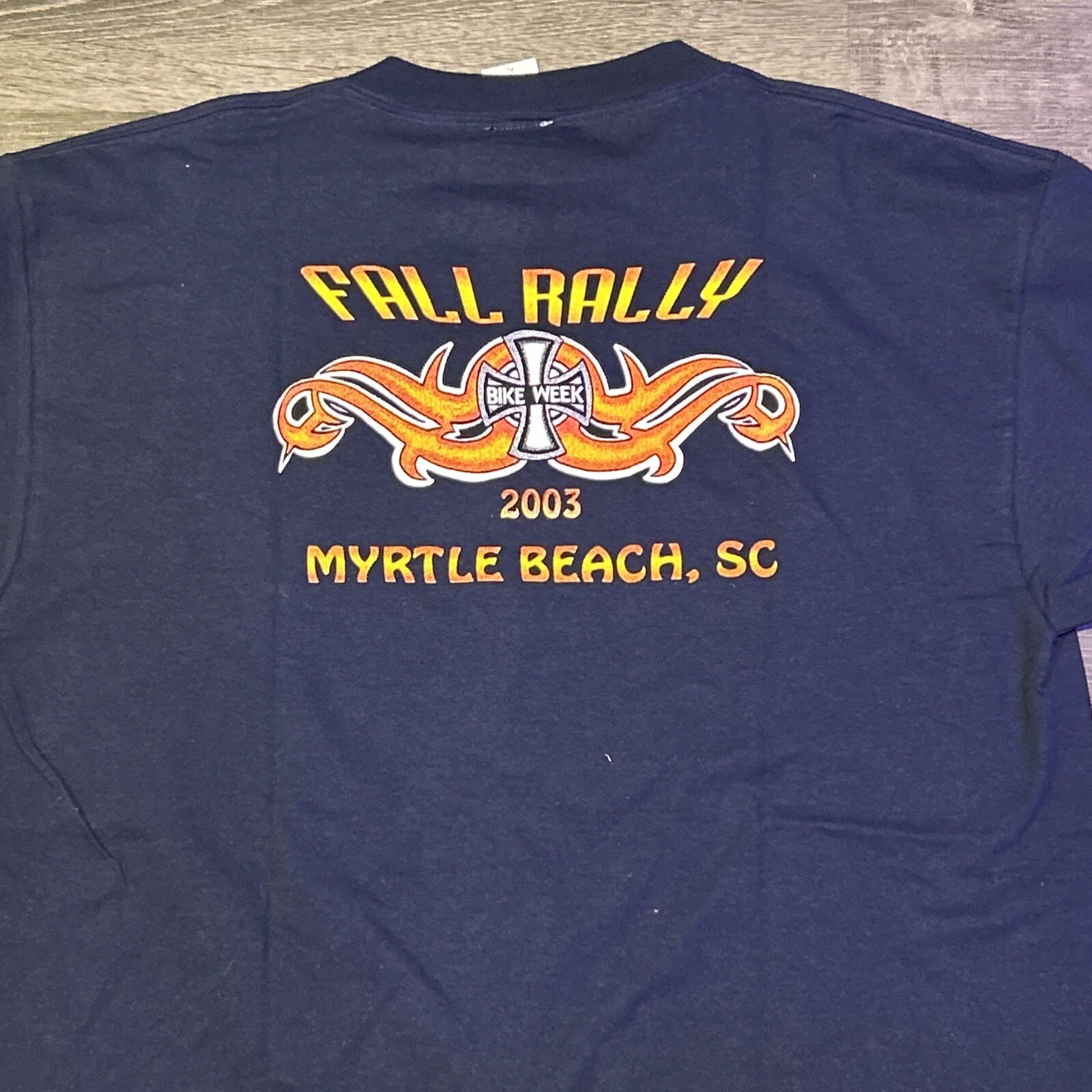 2003 Vintage Fall Rally Myrtle Beach Motorcycle Wolf Native DS T-Shirt XL