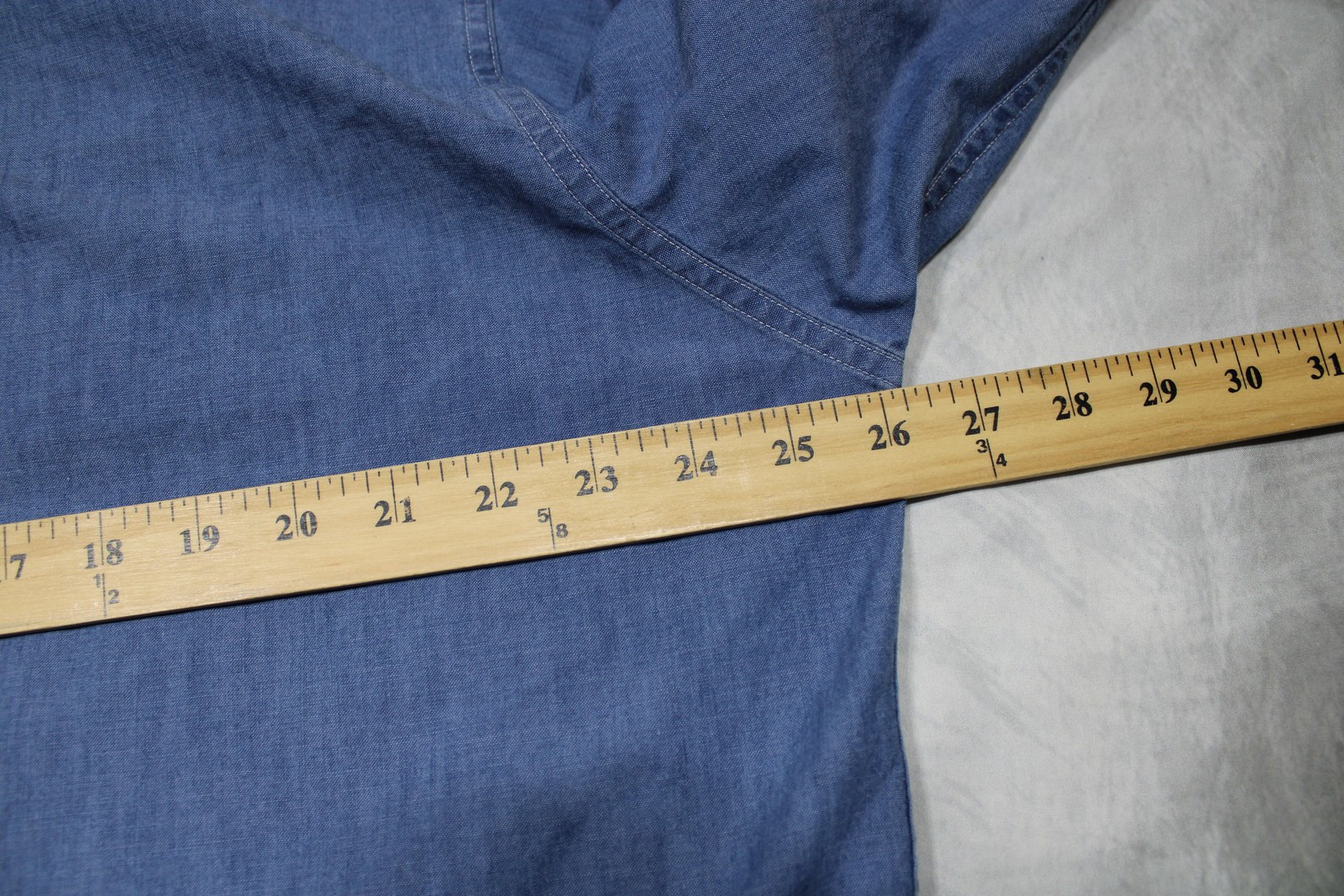 Vintage Polo Ralph Lauren Chin Strap Donington Button Up Sz L 90s Blue Chambray