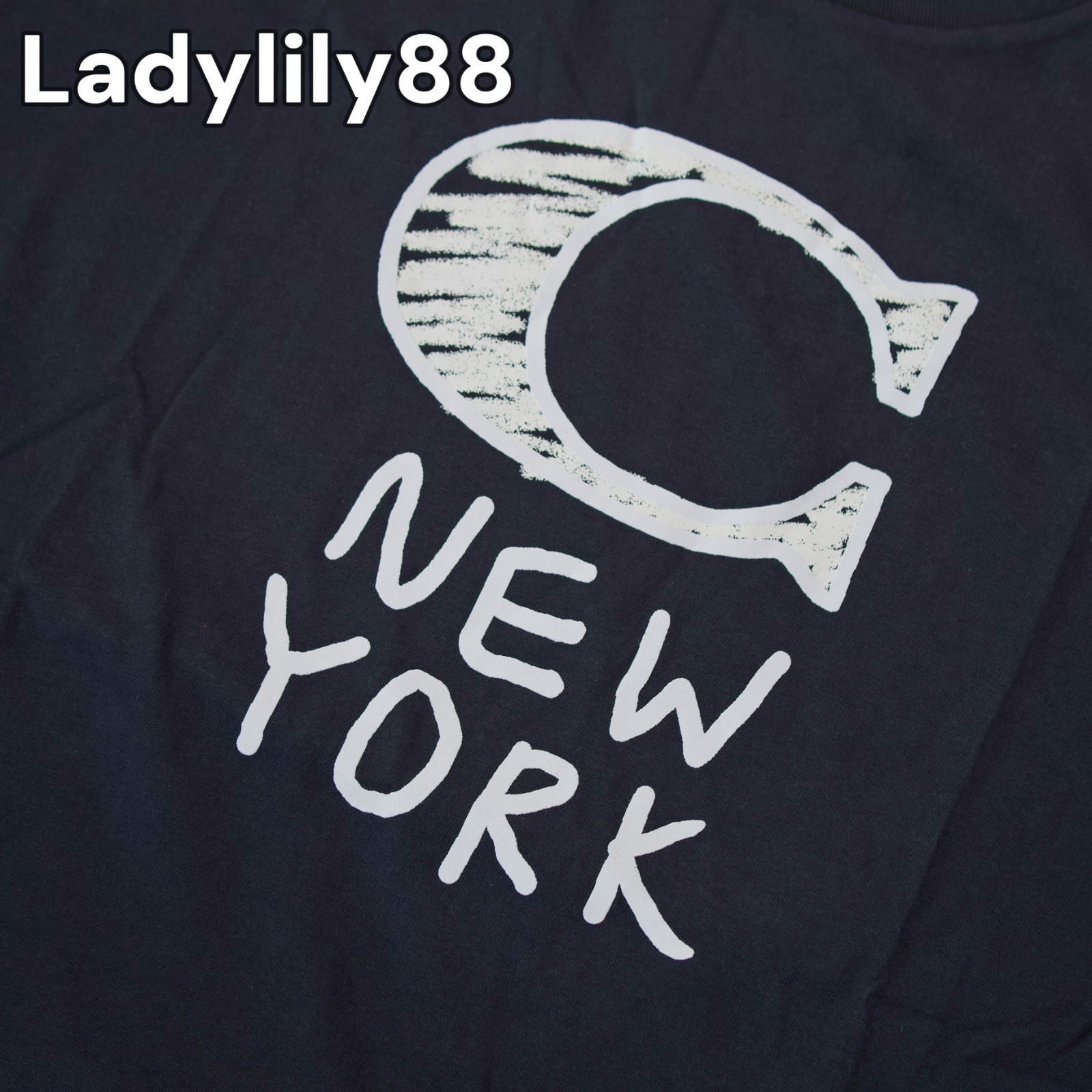 NWT Coach CM820 Signature T-Shirt In 100% Organic Cotton Black