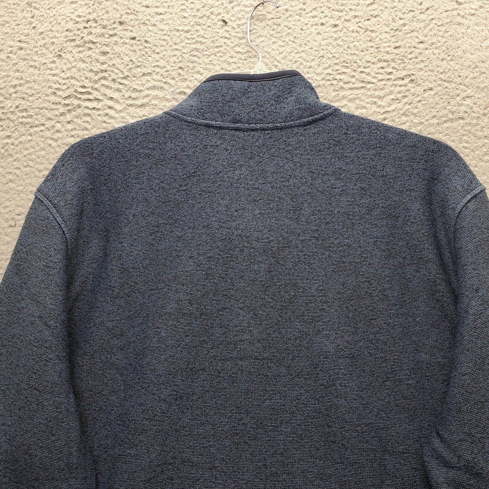 Eddie Bauer Fleece Knit Sweater Mens XL Blue Long Sleeve Quarter Snap EB008606