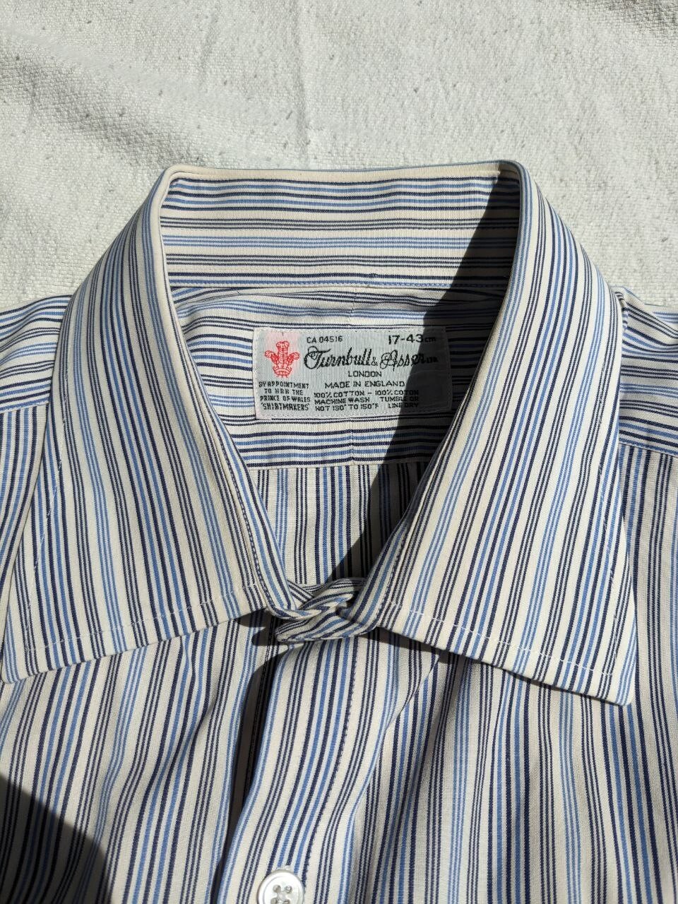 Turnbull & Asser Men’s 17 43cm Striped Neiman Marcus Shirt French Cuff Luxury