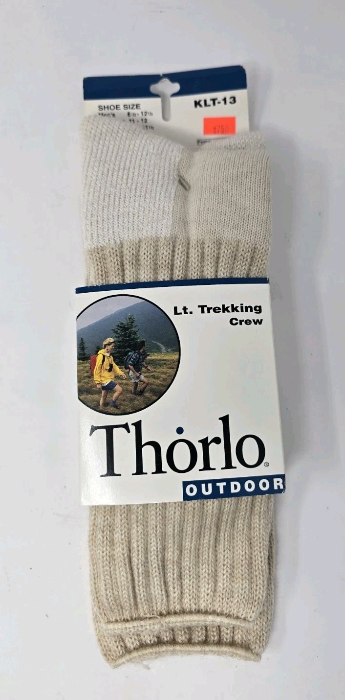 VTG Thorlos Padds Outdoor Trekking Beige KLT-13 USA Men 8.5-12.5 W 11-12 NOS
