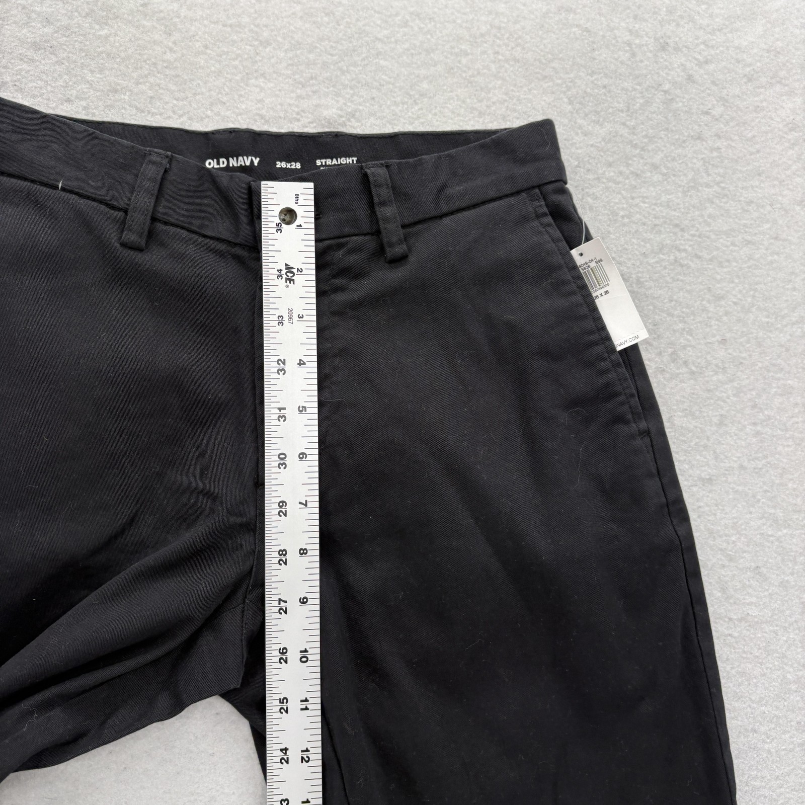 Old Navy Built-In Flex Chino Pants Mens 26×28 Black Regular Fit Straight Stretch