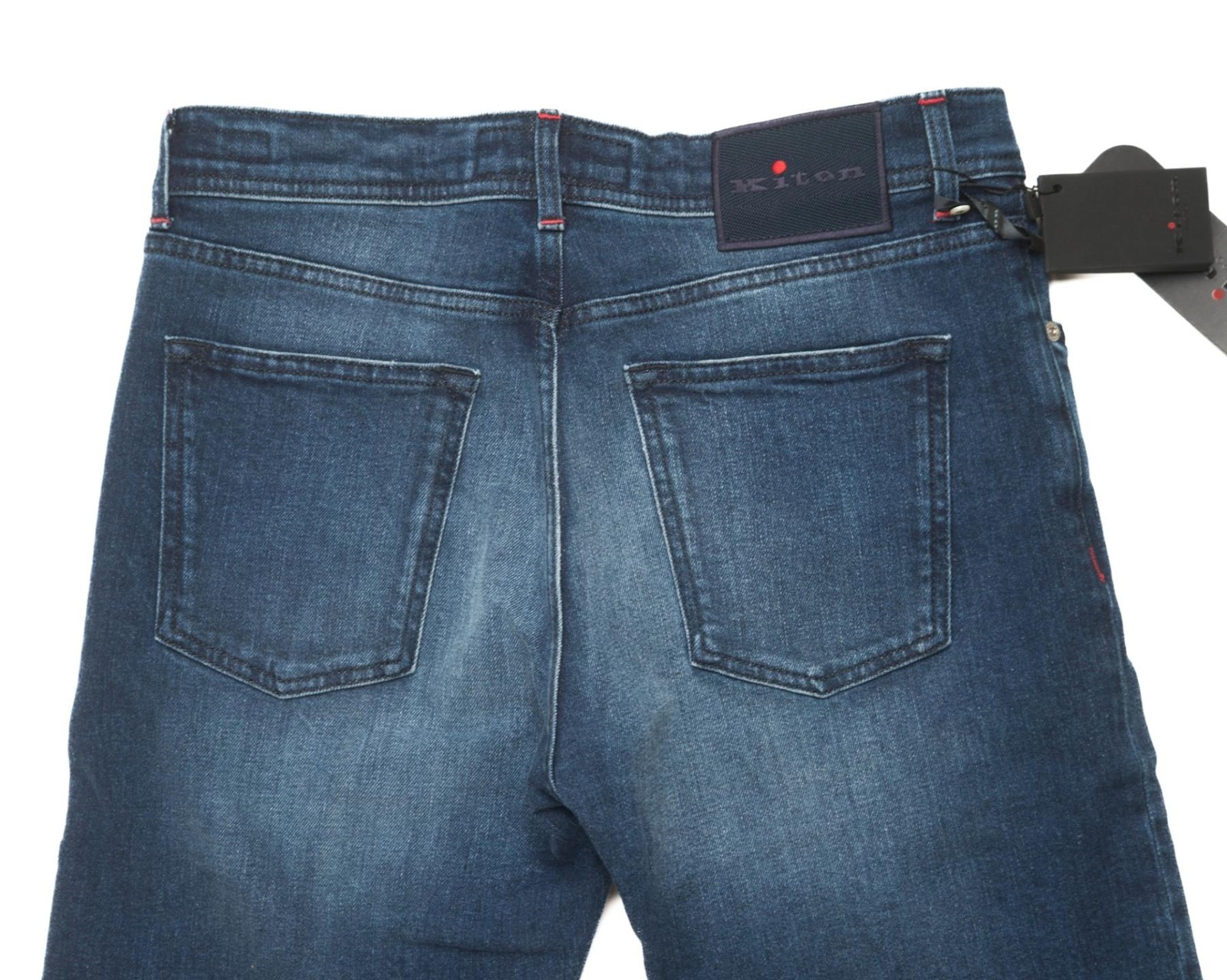 Kiton Napoli $1,470 NWT Blue 5 Pocket Slim Stretch Denim Cotton Jeans 36 US