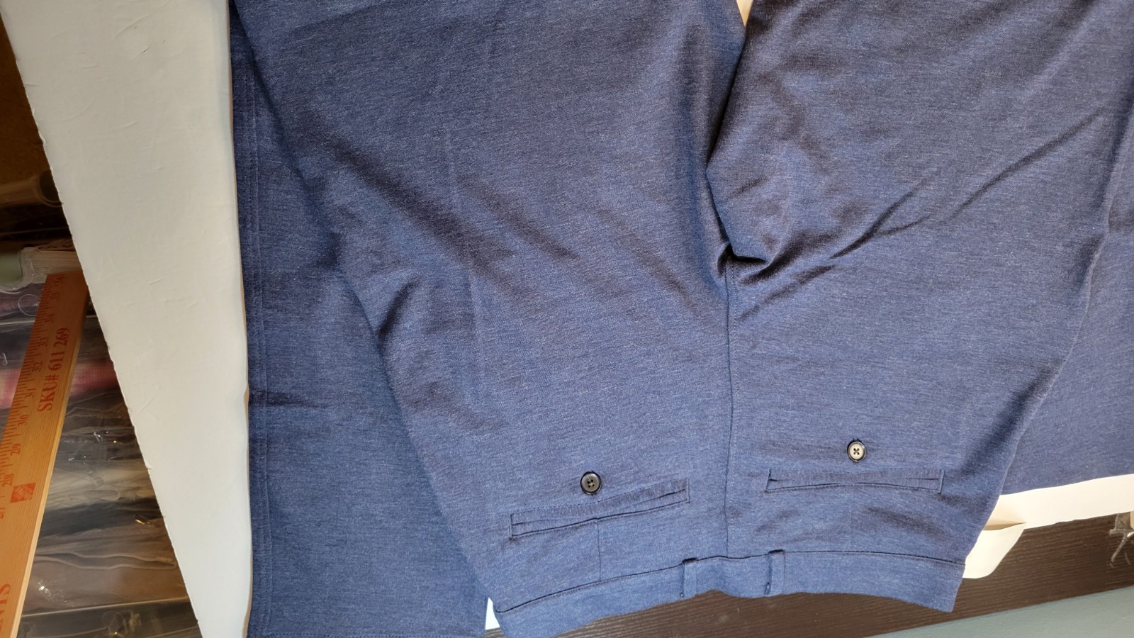 NWT Mizzen + Main Helmsman Performance Pants Mens Size M Heather Blue Tech Chino