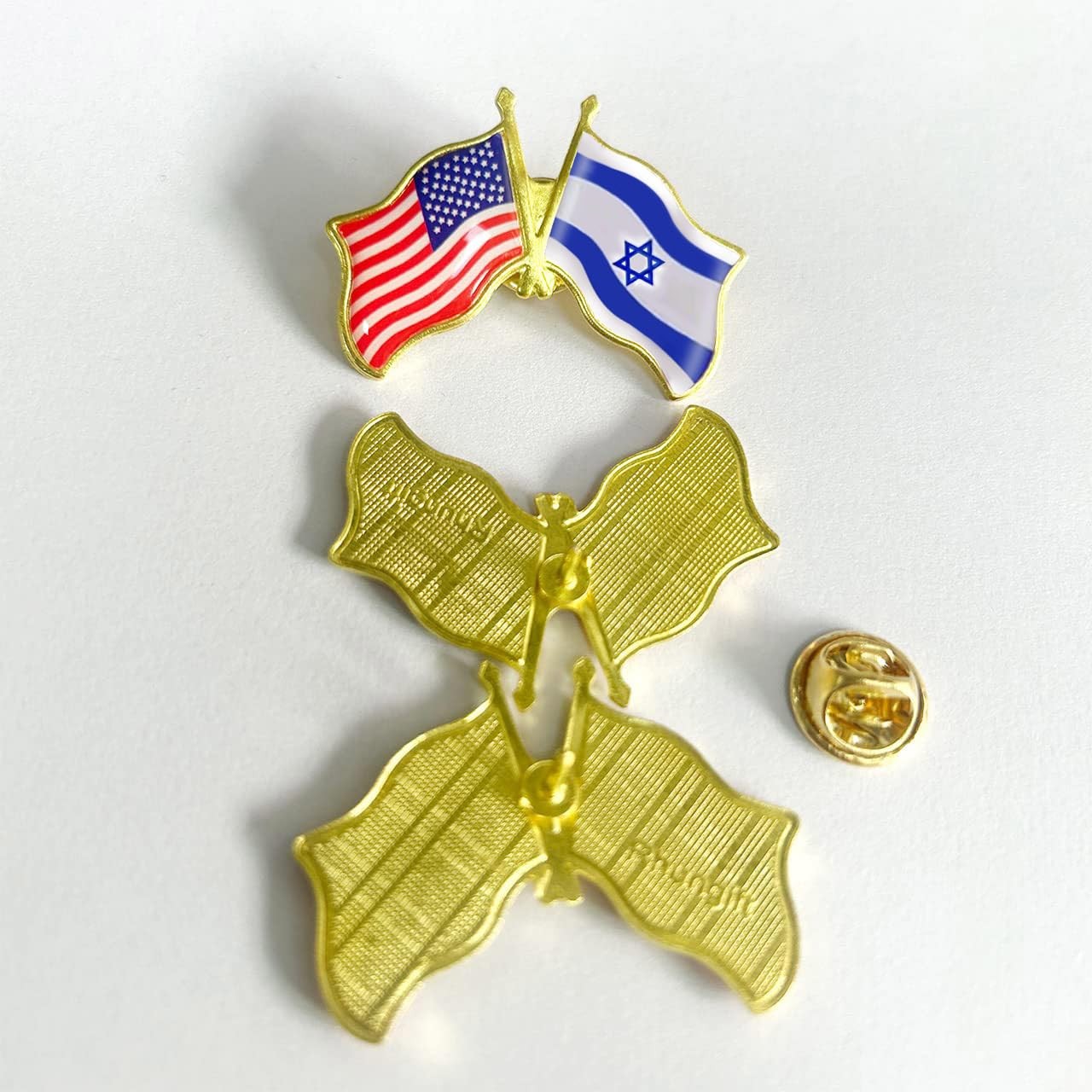 6 Pcs American Israel Friendship Lapel Pins Double Flag Lapel Pin Badge Souvenir