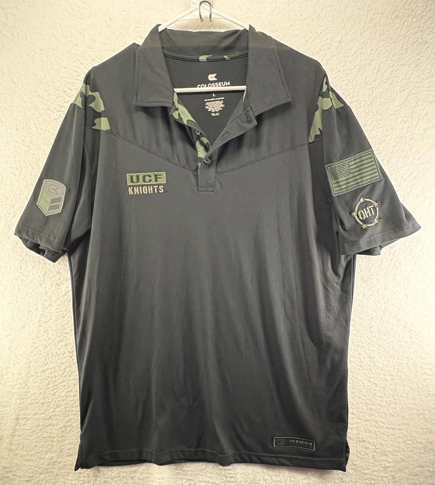UCF Knights Polo Shirt OHT Military Vet Appreciation Camo Trim Football Large