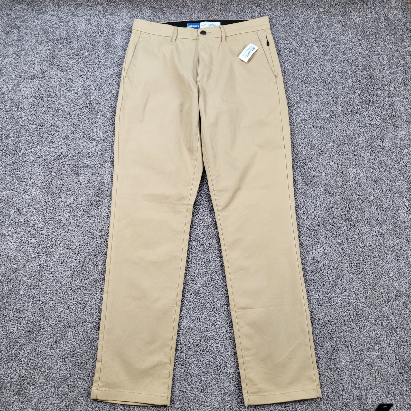 Old Navy Mens Ultimate Tech Straight Pants 30×32 Classic Khaki Built-In Flex NEW