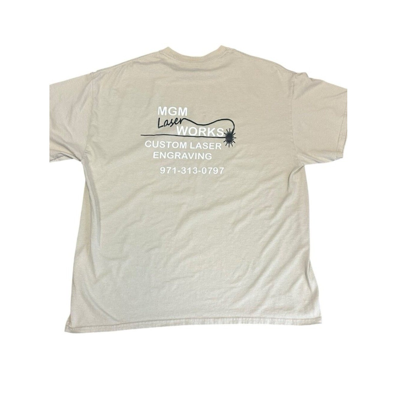 Gildan Dry Blend MGM Laser God The Father Philippians 2:11 Tan Shirt Size XL