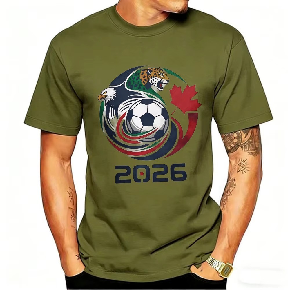 2026 Football T-Shirt USA Canada Mexico Eagle Jaguar Fan Shirt Mens