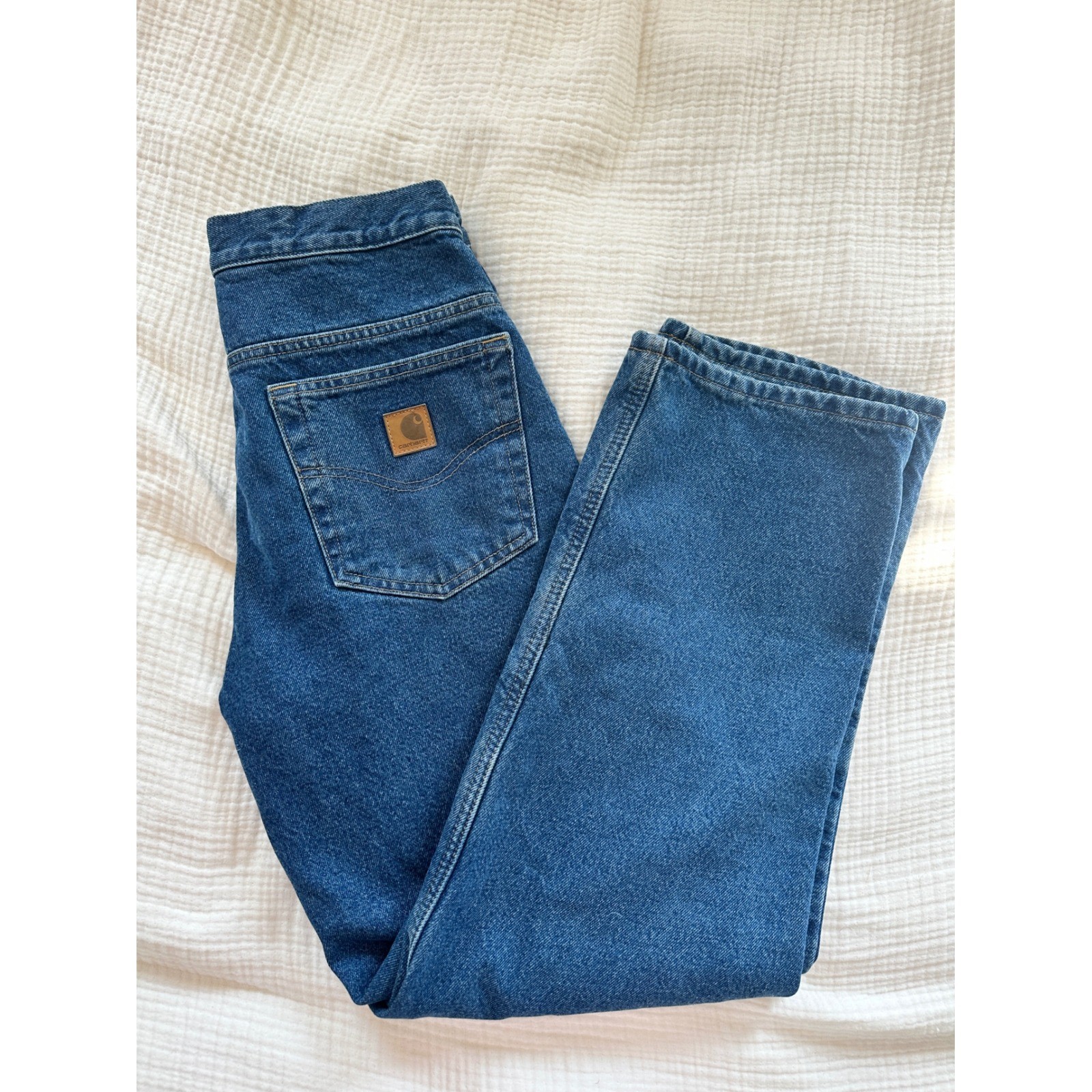 Vintage 90s Carhartt Flannel Lined Jeans Blue Relaxed Fit Workwear B172 31×30