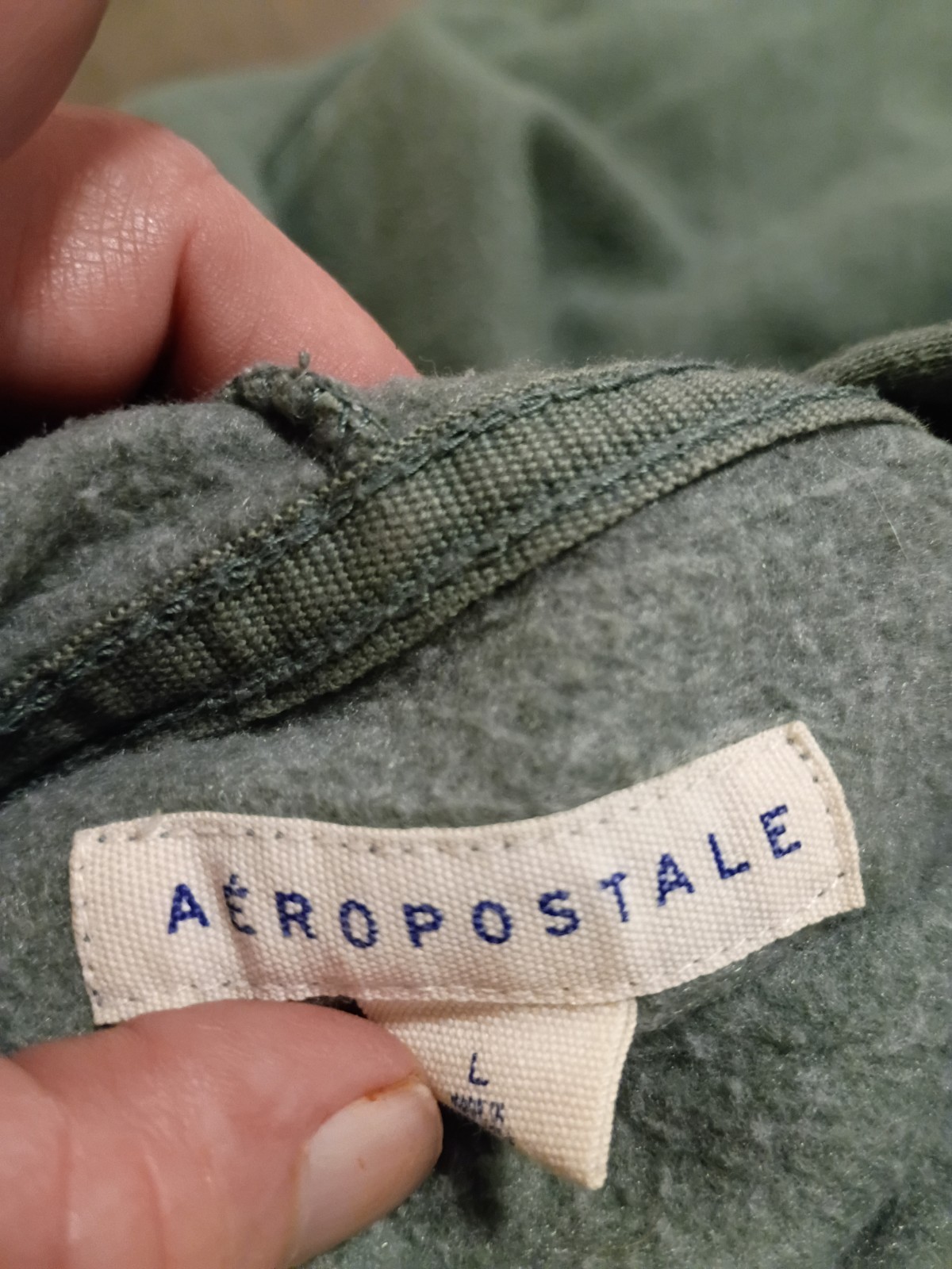 Aéropostale Green NYC Graphic Logo Pullover Fleece Hoodie, Size L