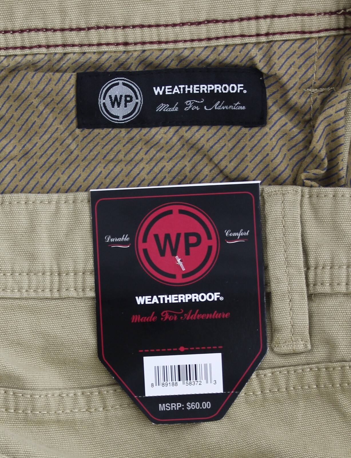 Weatherproof Men’s Pants Durable Comfort, Riveted Regular Straight Fit, 5-Pocket