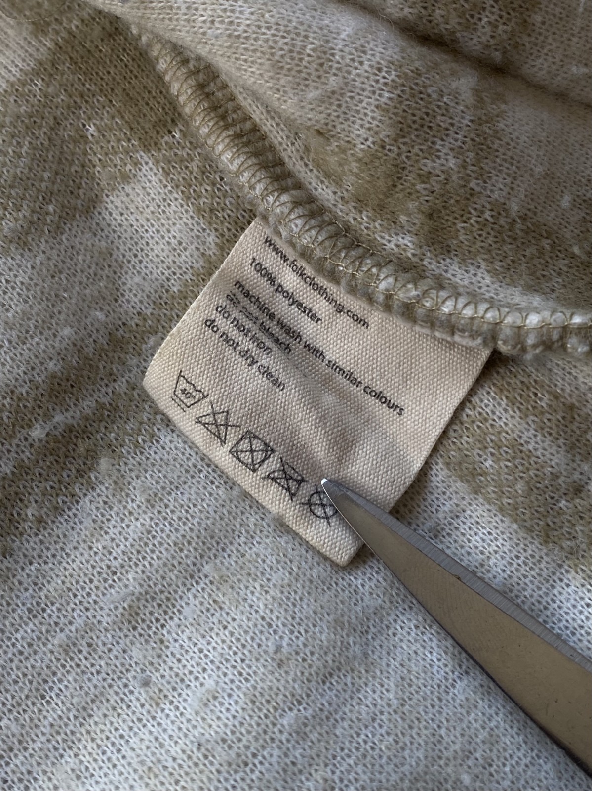 FOLK Sherpa Fleece Jacket – White & Beige Contrast Panels Size L Men’s Winter