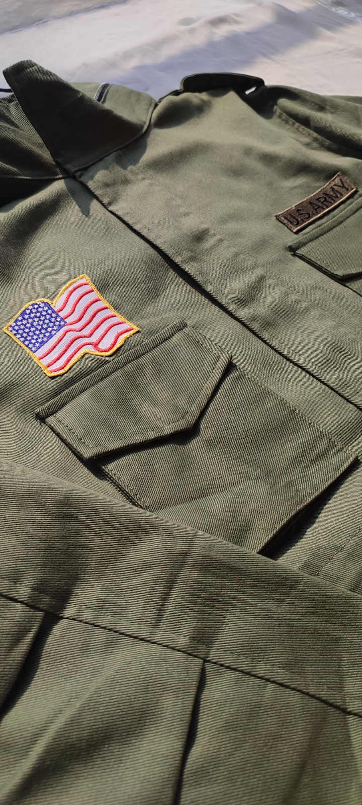 MENS JOHN RAMBO M65 FIRST BLOOD JACKET US ARMY FIELD COMBAT GREEN COTTON JACKET.