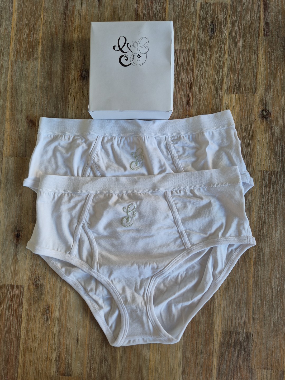 Ganni Cotton Underwear Briefs 2 Pack White Mens Size Medium New Portugal Boxed