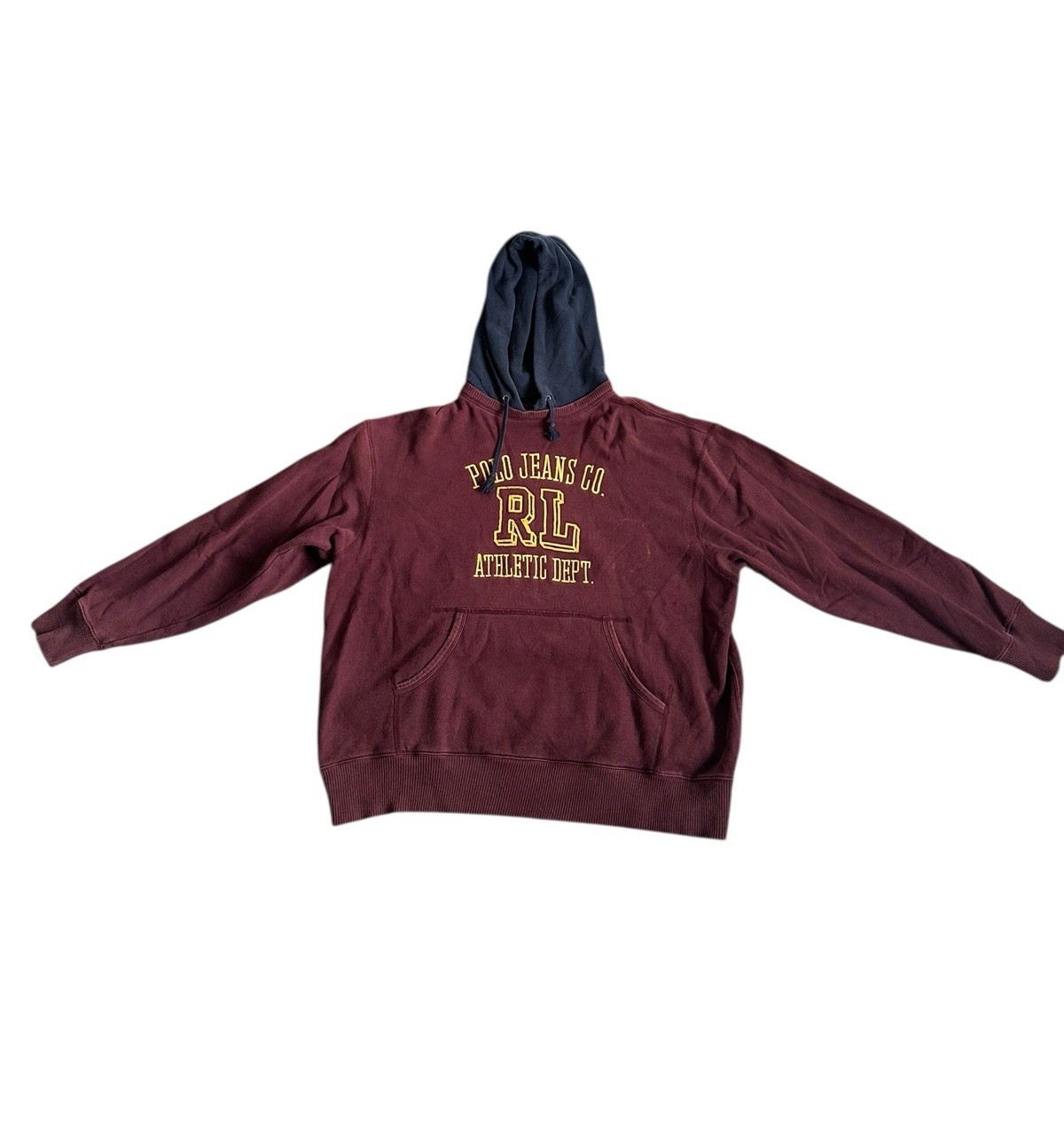 Ralph Lauren Polo Jeans Company Athletic Dpt Hoodie Men’s Size XL Burgundy