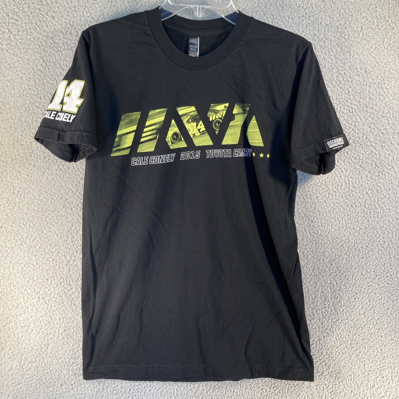 Oscar Mike Cale Conely Racing T-Shirt Mens M Black 2015 Toyota Camry #14 Tee