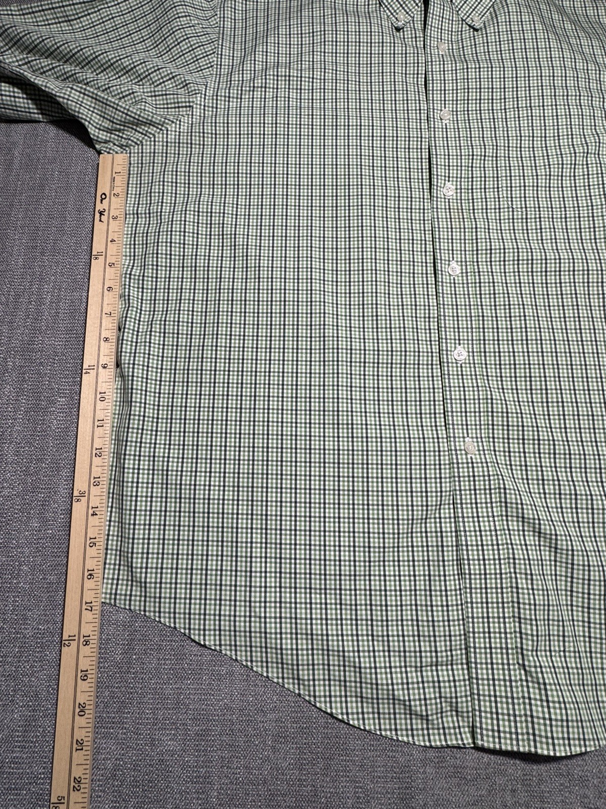 Brooks Brothers Non-Iron Supima Cotton Mens XXL Regular Fit Plaid SS Shirt Green