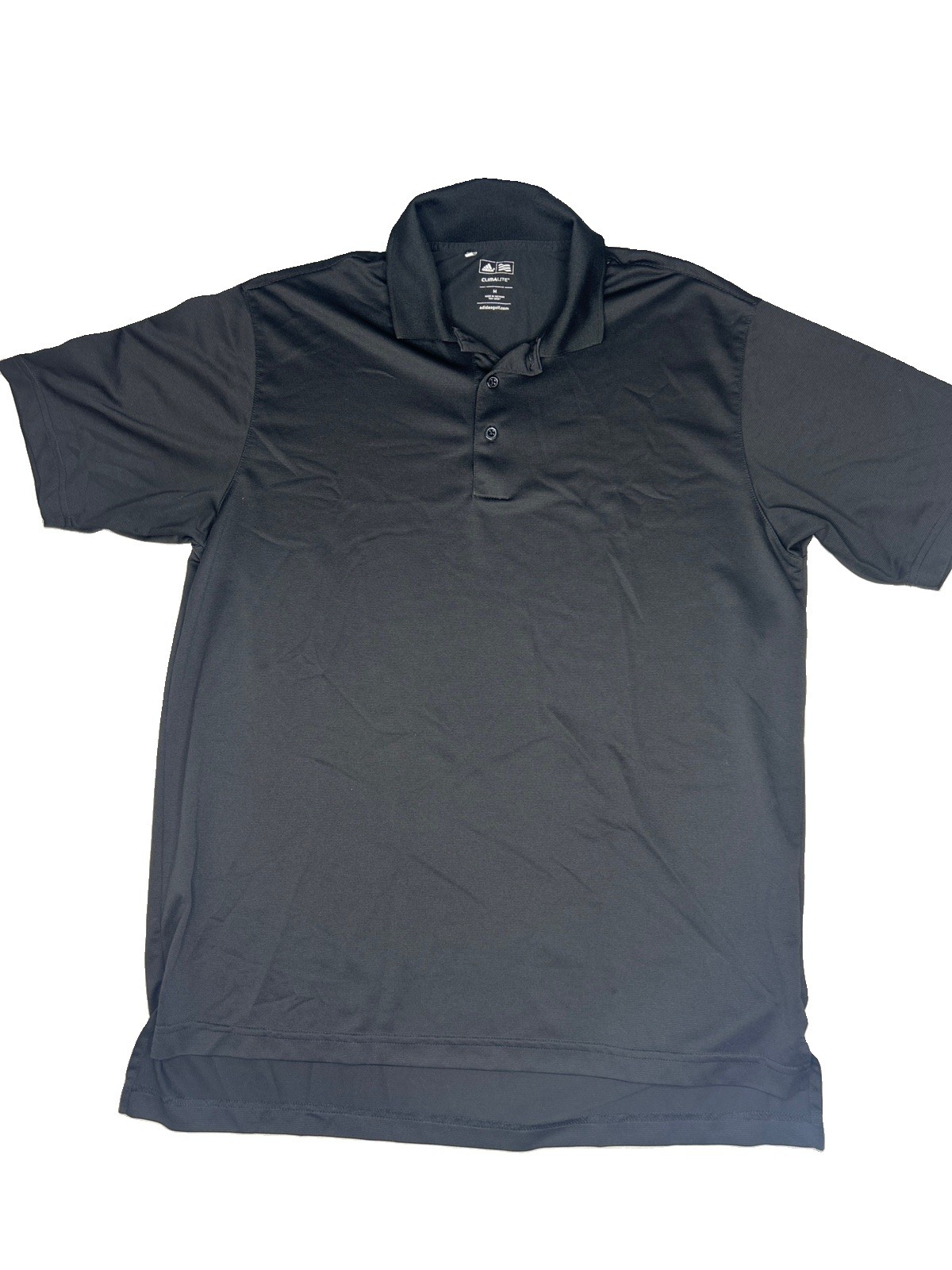 Adidas Golf Polo Men’s Medium Black UPF 30 Performance Stretch Pre Owned