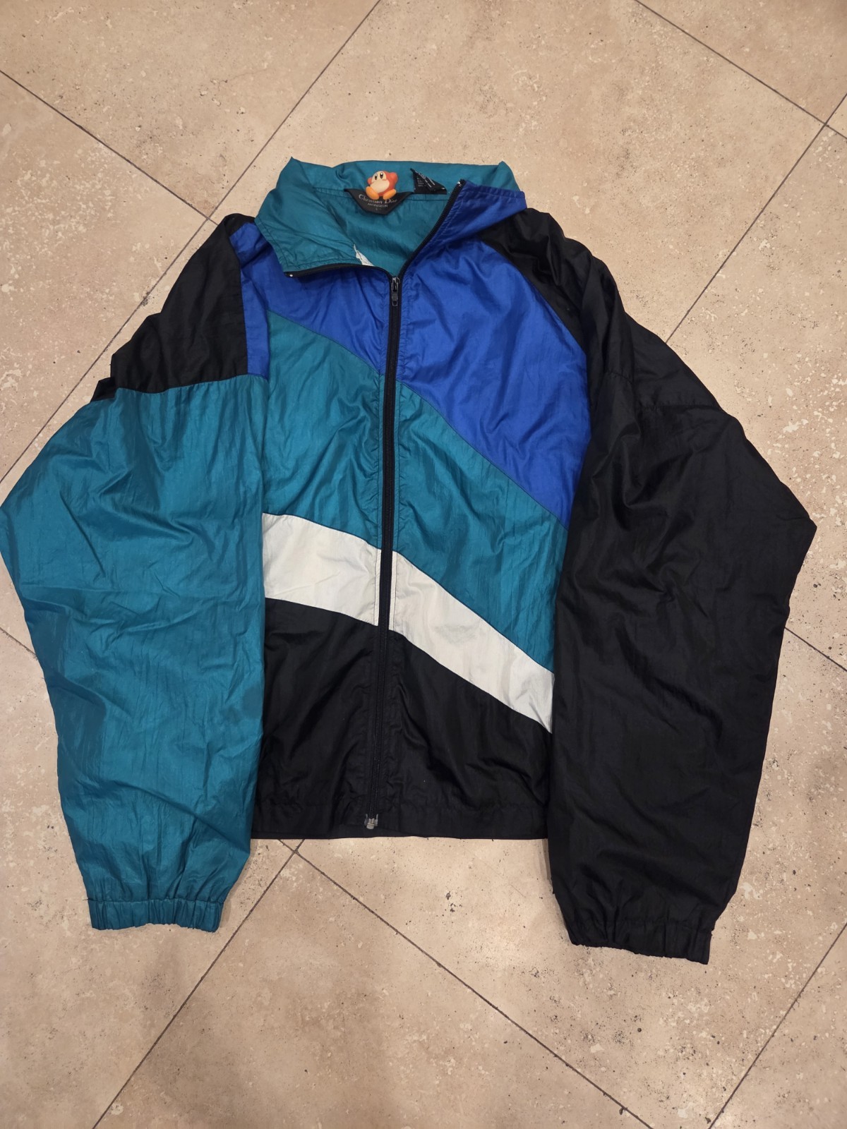 Christian Dior Monsieur Men’s Colorblock Full Zip Nylon Windbreaker Jacket L