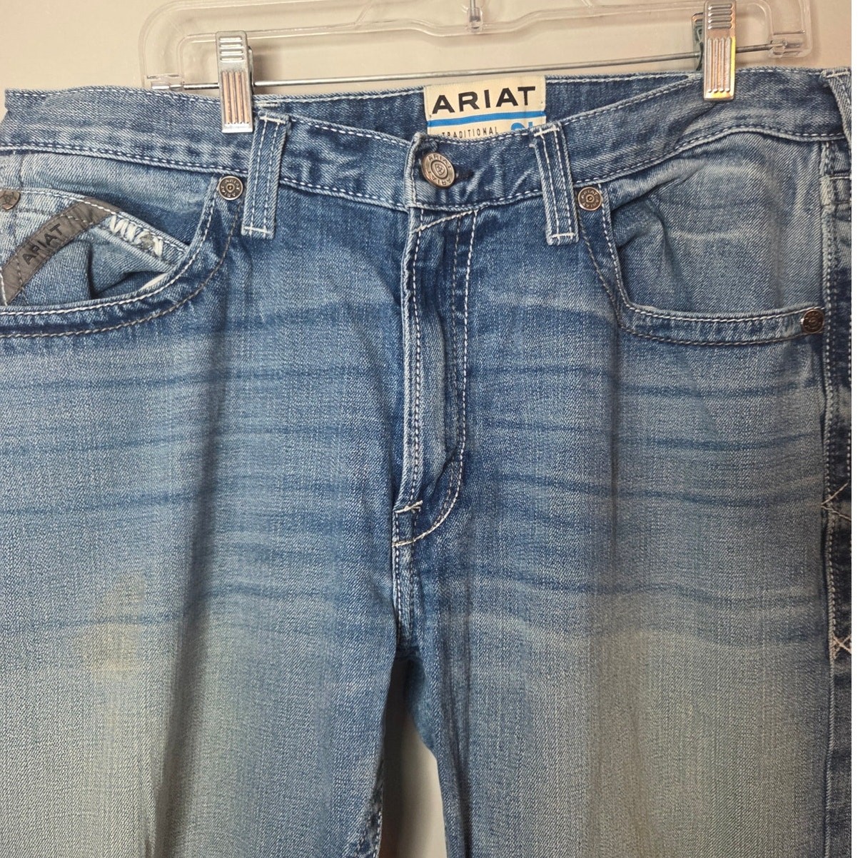 Ariat M2 boot Cut Jeans Mens 36×34 Medium Wash Relaxed Cowboy Work Denim