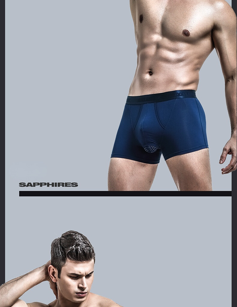 Men’s Modal Underwear Boxer Briefs Scrotal Support Comfort Underpants Mesh Pouch