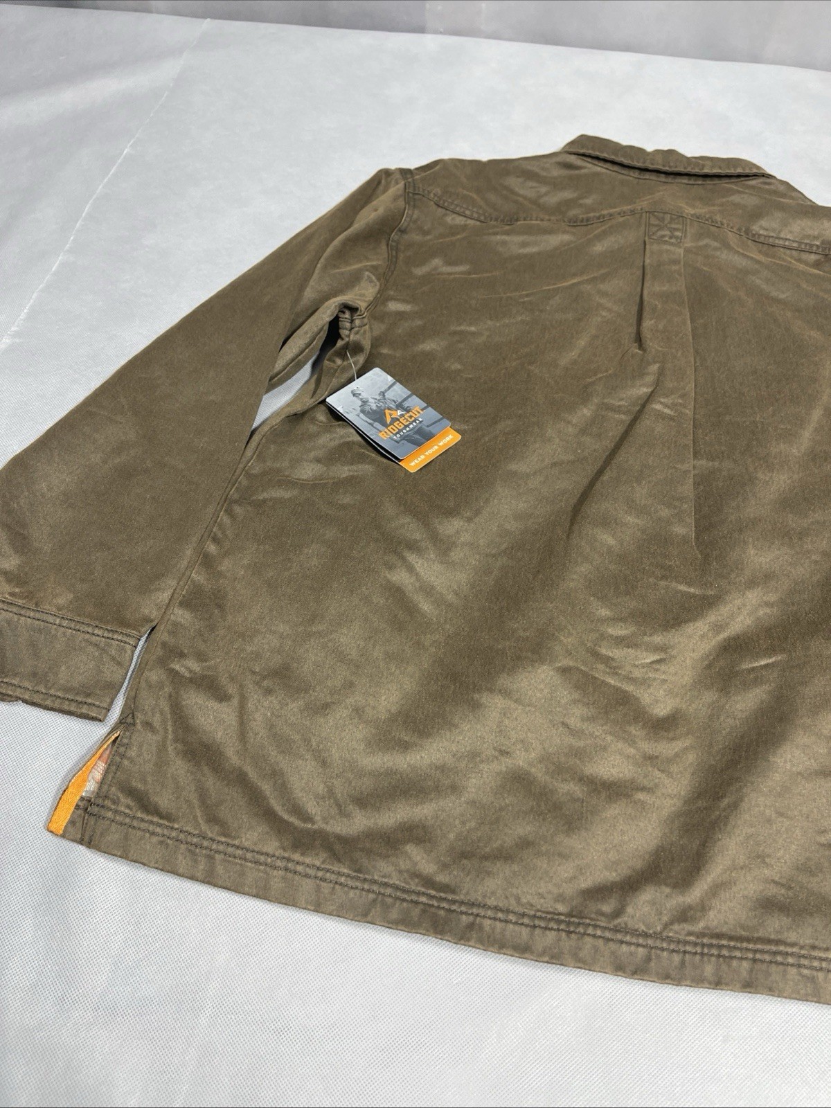 Men’s XL Brown Ridgecut Toughwear Brown & Plaid Lining Snap Button Up Jacket