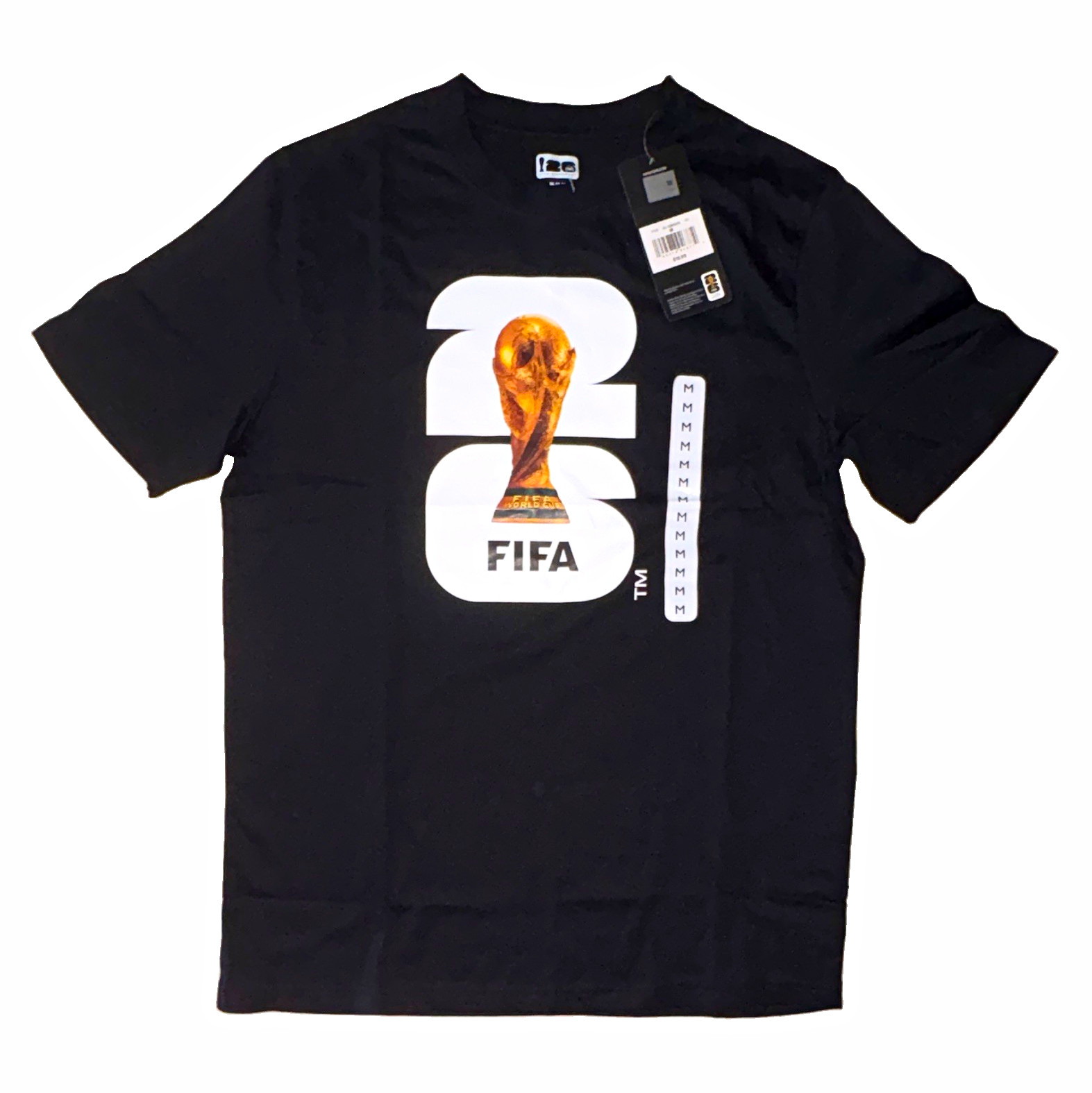 FIFA World Cup Trophy Graphic Print Black Men’s Crew Neck T-Shirt Size M