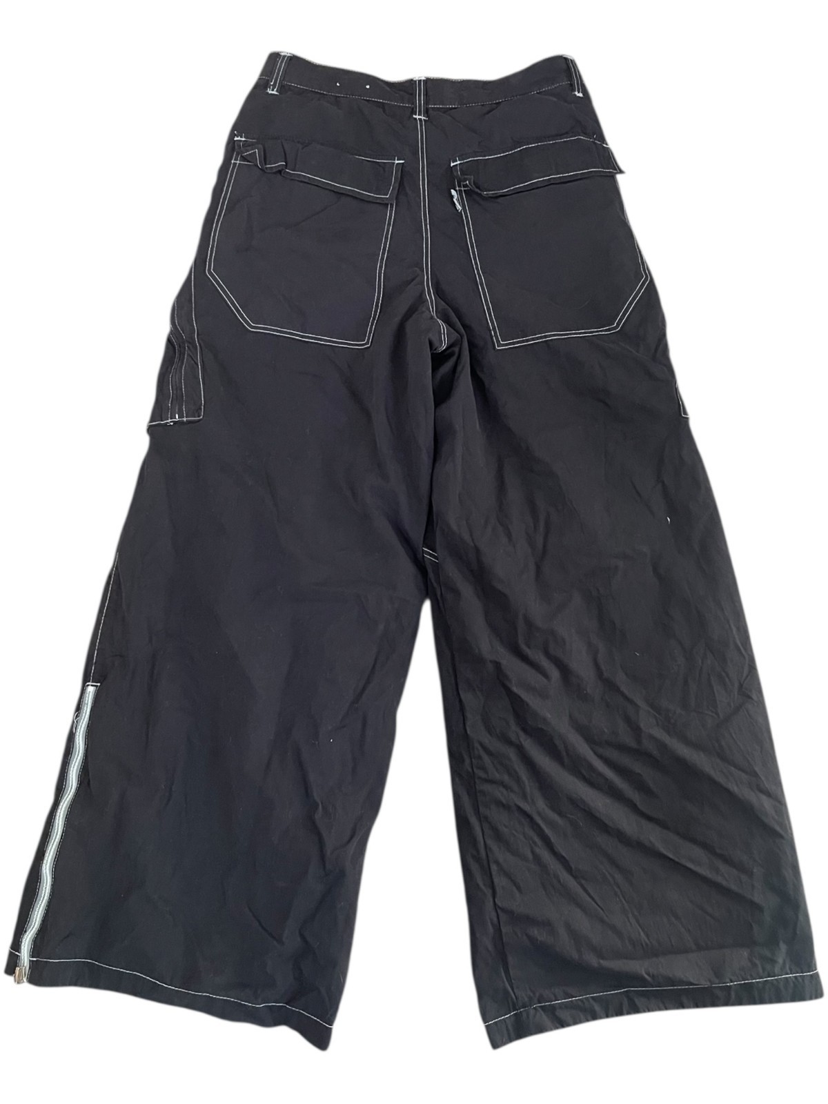 MACGEAR Black Blue REVERSIBLE Parachute Cargo Pants Skater Rave Club VTG 90s Y2K