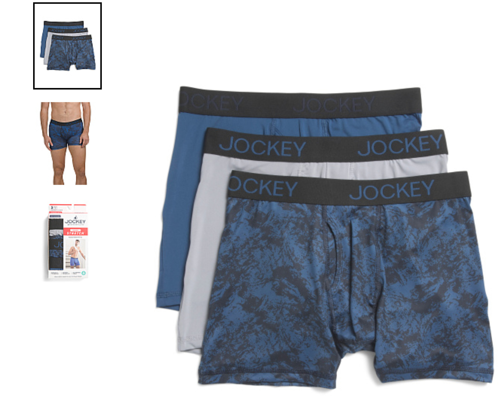 Men’s Jockey 3-Pack Microfiber Stretch Staycool Staynew (Blue – Gray ) Underwear