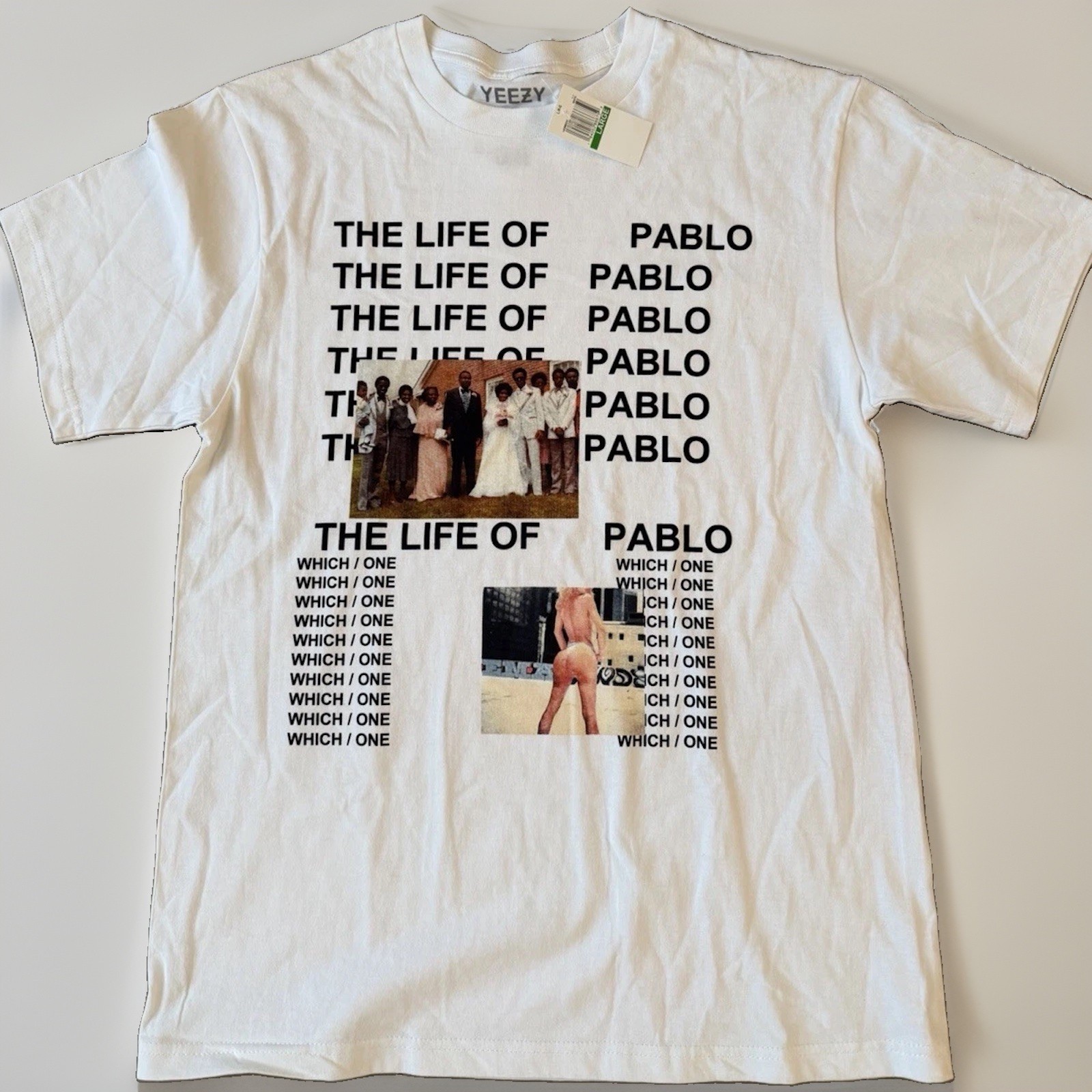 YE Yeezy Kanye West White Tshirt NEW Life of Pablo Adult Size L LARGE NWT