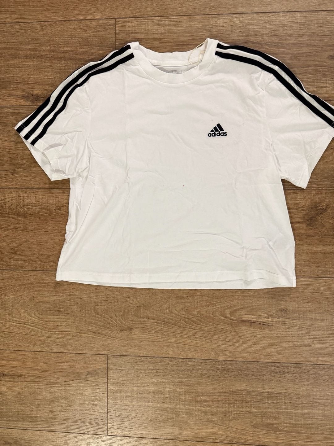 Adidas Women’s Essentials 3-Stripes Cropped Short Sleeve T-Shirt
