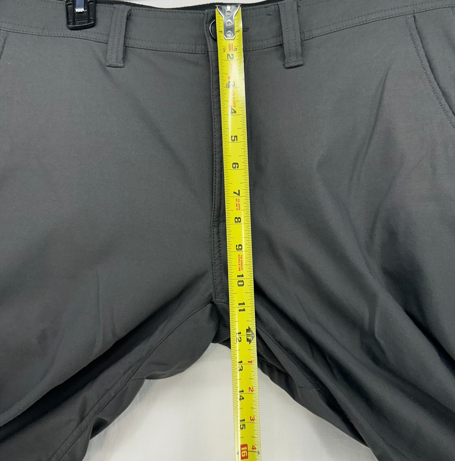 Prana Alameda Pants Gray Zip Fly Slim Fit Straight Hiking Trousers Mens 35×32