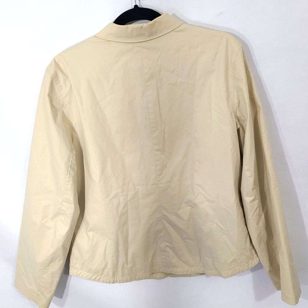 Gap Khaki Jacket Size Large L Full Zip Cream Utility Jacket Rn 54023