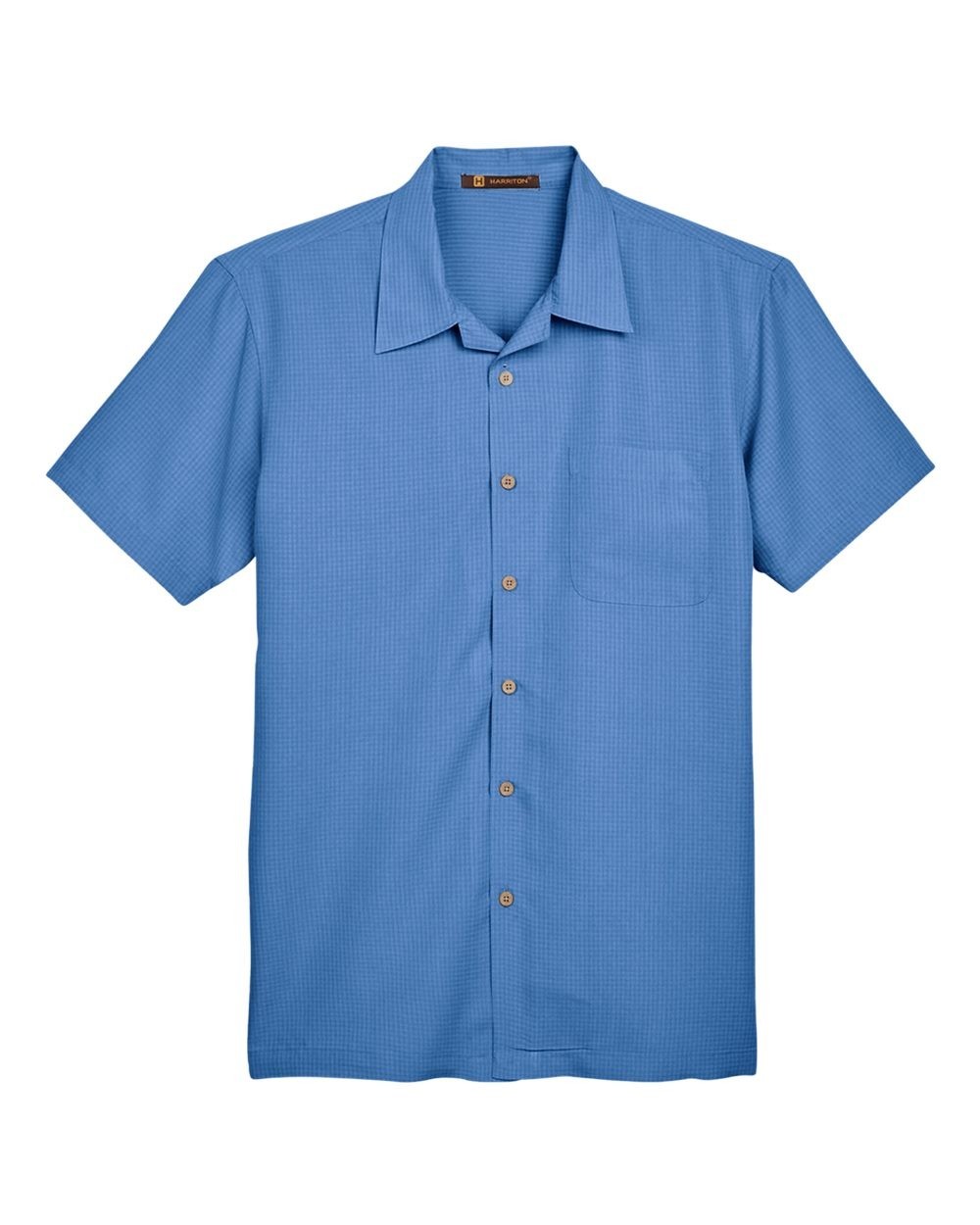 Harriton Men’s Barbados Textured CUBAVERA STYLE Button Down Camp Shirt S – 3XL
