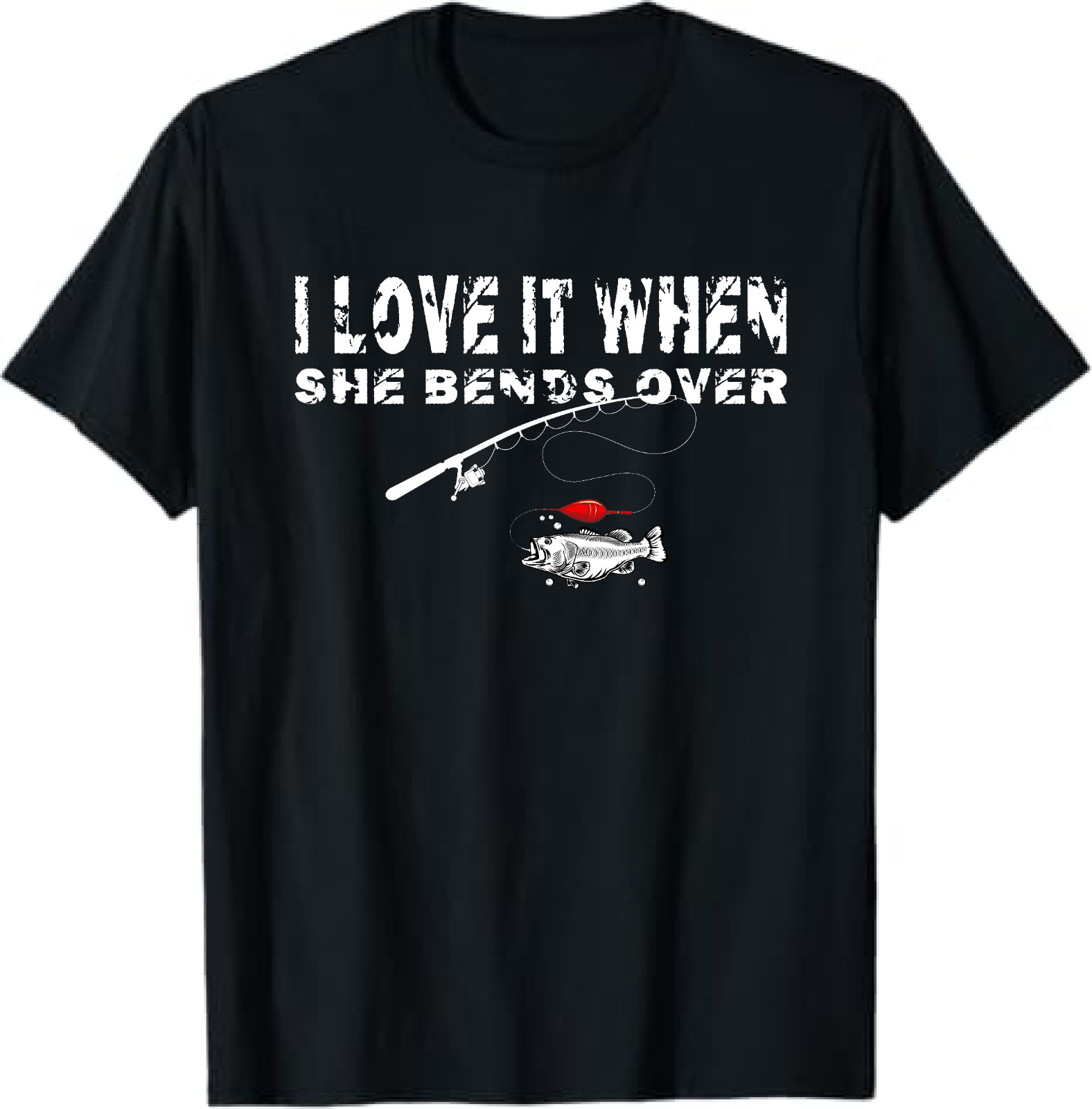 Funny Fishing Design For Men Women Fisherman Fishing Rod T-Shirt