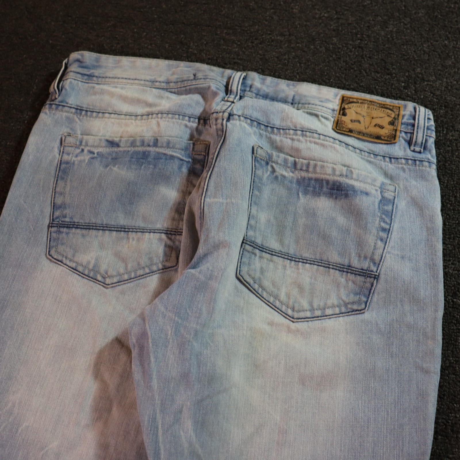 Buffalo Bootcut Mens 33×32 Blue Jeans Distressed Y2k Vintage Grunge Archive