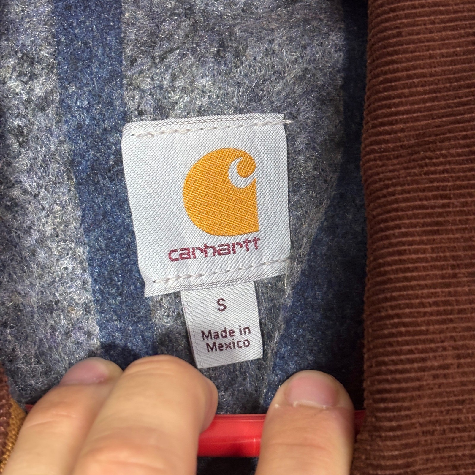 Carhartt Men Brown Flannel Lined Duck Canvas Chore Coat Jacket Size S