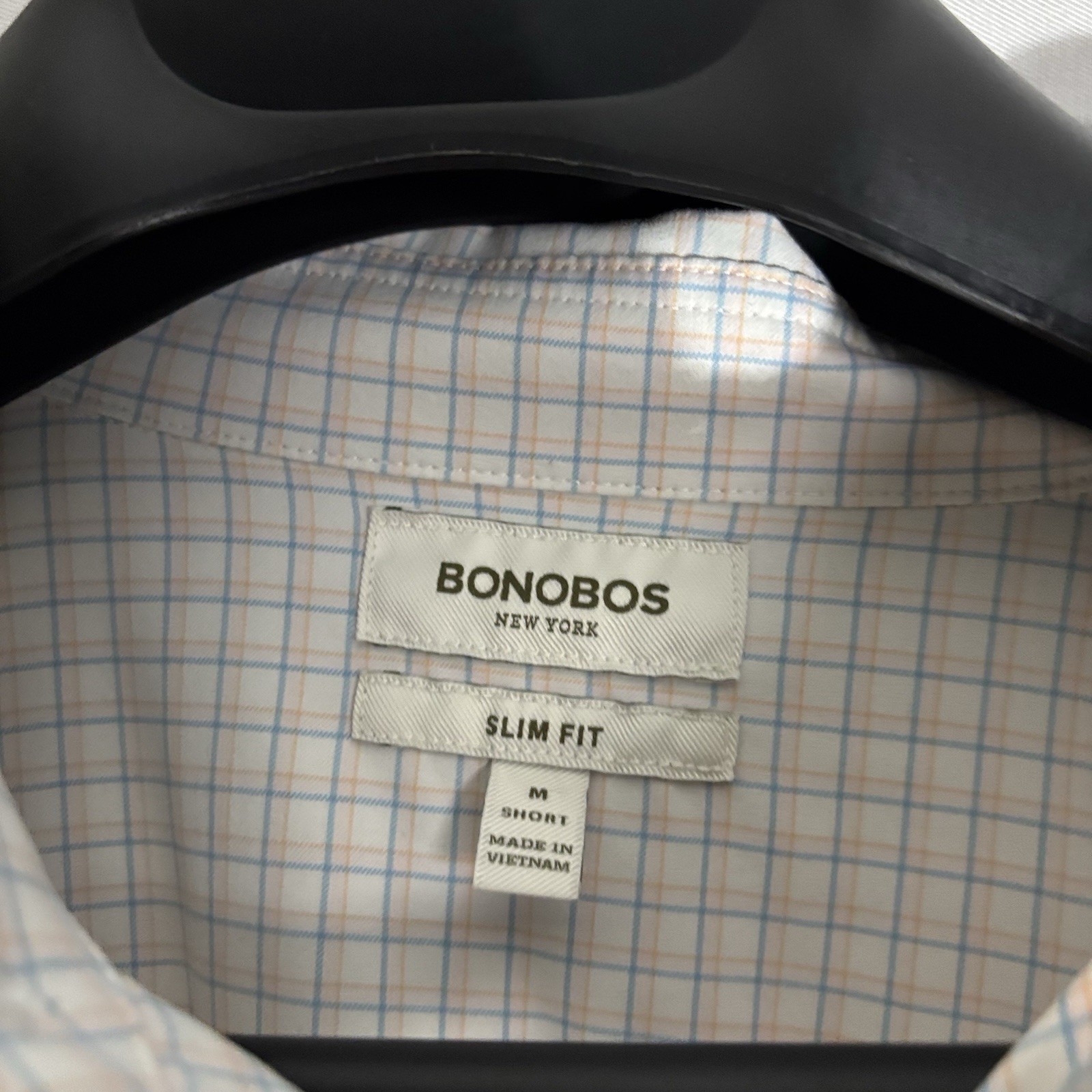 Bonobos Non-Iron Slim Fit Check Dress Shirt White/Blue/pink M