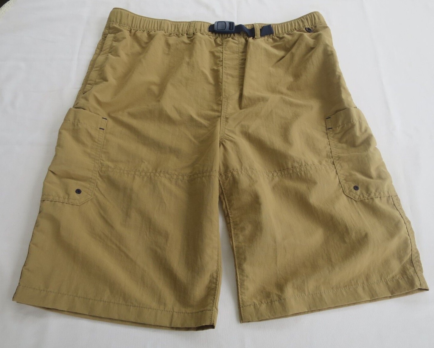 Lands’ End Brown Cargo Shorts Elastic Waist Young Men XL 18-20 33W