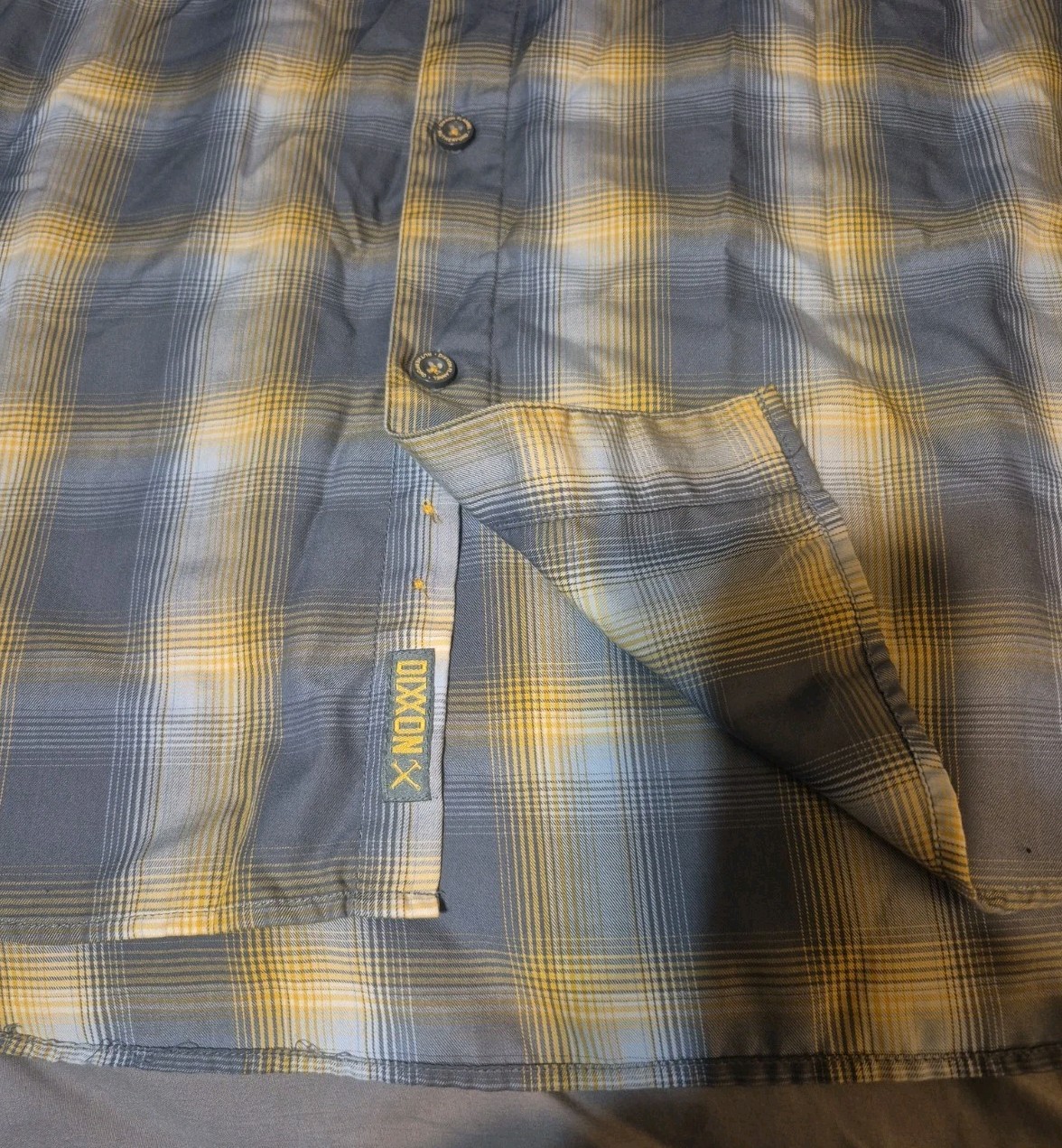 Dixxon Flannel Bamboo Blend Short Sleeve Plaid Shirt Men 4X Yellow Grey