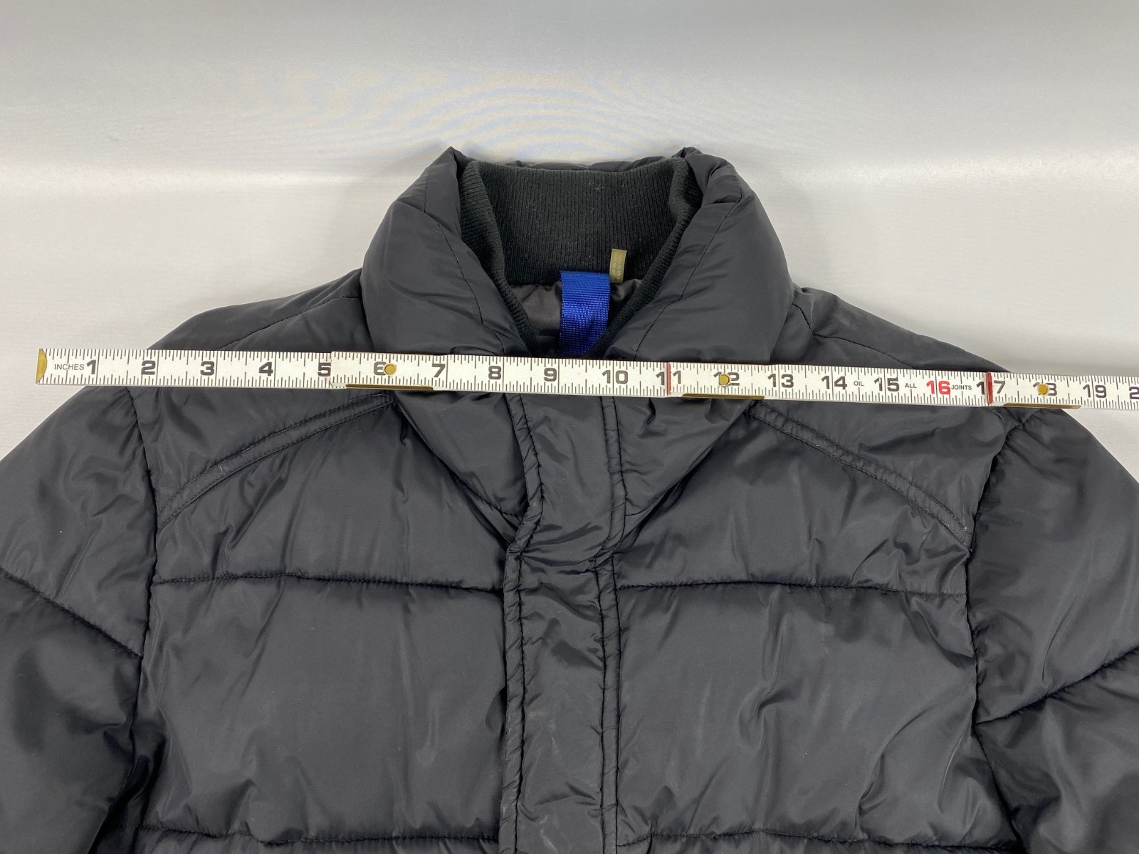 Andrew Marc Men’s Med Gray Jacket Puffer Hoodless Acrylic Sleeve Heavy Full Zip